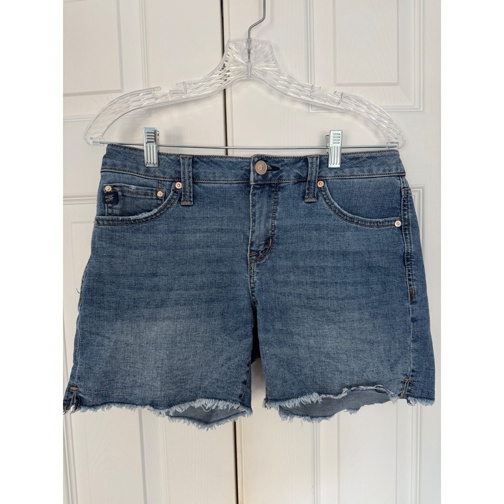 Seven7‎ Weekend Short Womens 4 Medium Wash Denim Cut Off Frayed Hem Jean Shorts